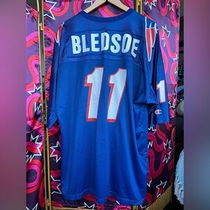 Vintage Champion Drew Bledsoe New England Patriots Jersey 11 Blue NFL Football